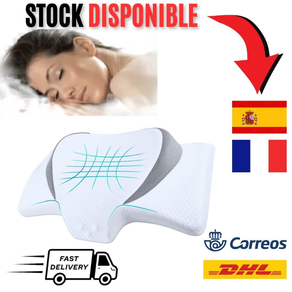 almohada ergonómica cervical, almohada viscoelástica cervical, mejor almohada cervical dolor de cuello, almohada contorno cervical espalda lateral